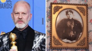 Ryan Myrphy and a photo of Lizzie Borden