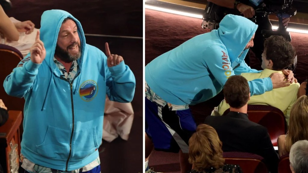 Adam Sandler, Timothée Chalamet at the 97th Academy Awards (Getty Images)