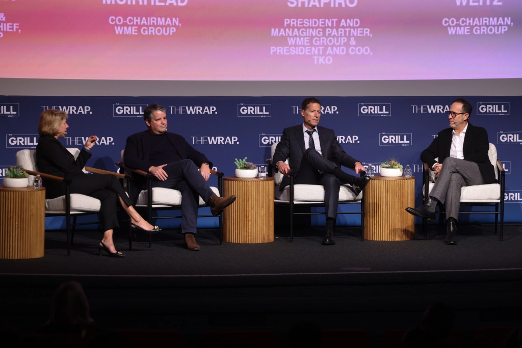 Sharon Waxman, Founder & Editor-in-Chief, TheWrap, Christian Muirhead, Co-Chairman, WME Group, Mark Shapiro, President and Managing Partner, WME Group & President and COO, TKO and Richard Weitz, Co-Chairman, WME Group