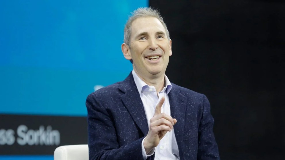 Andy Jassy on stage at the 2022 New York Times DealBook on November 30, 2022 in New York City. (Credit: Thos Robinson/Getty Images for The New York Times)